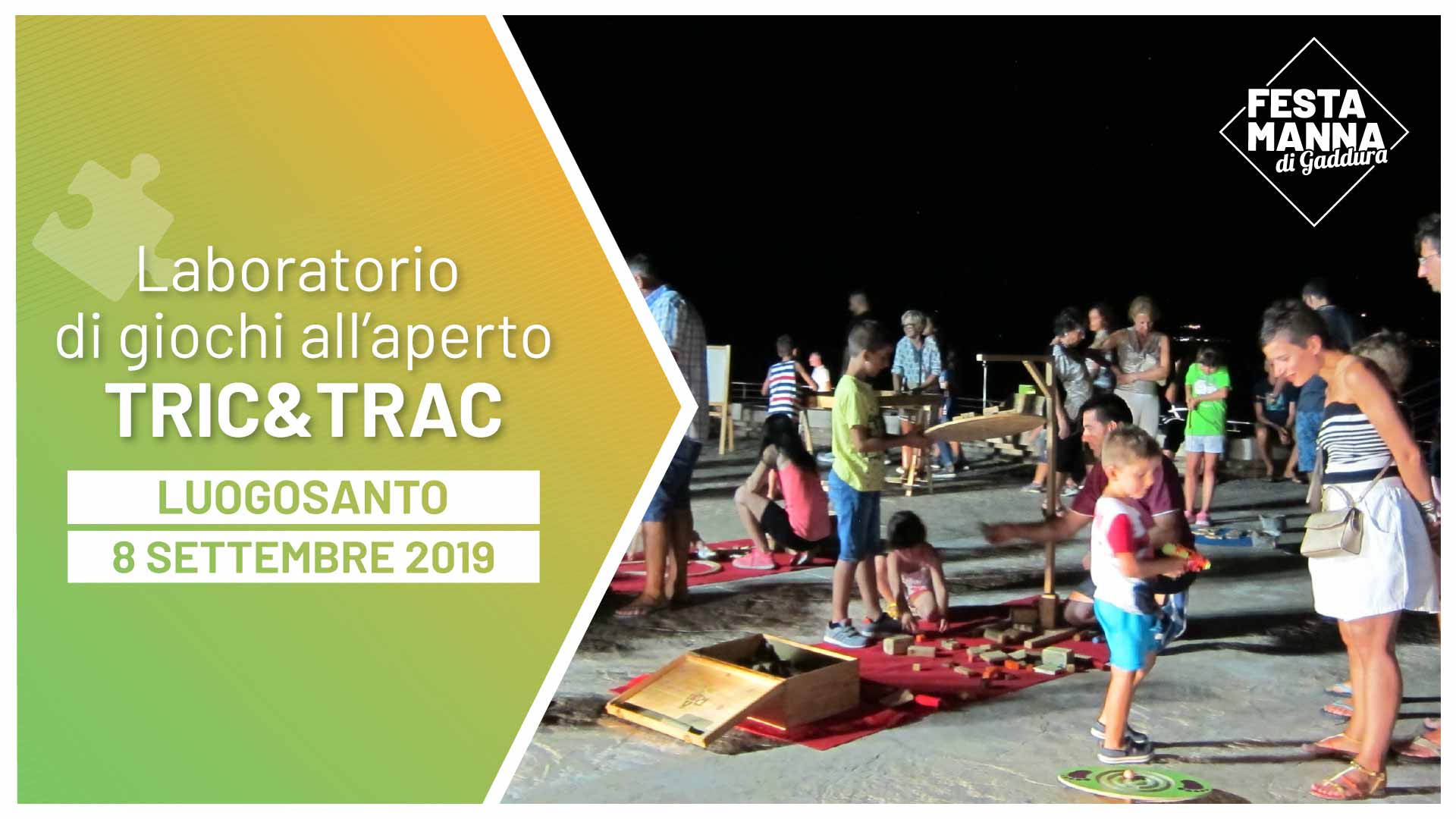 Tric & Trac, taller de construccion de juegos de madera | Festa Manna di Gaddura 2019